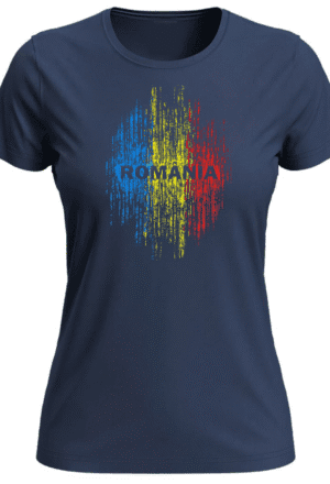 Tricou România Tricolor, femei, bleumarin