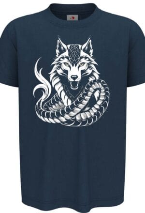 Tricou Lup Dacic, copii, bleumarin