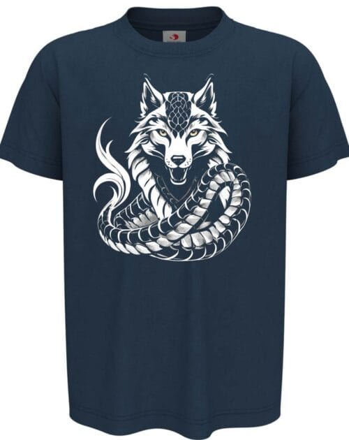 Tricou Lup Dacic, copii, bleumarin