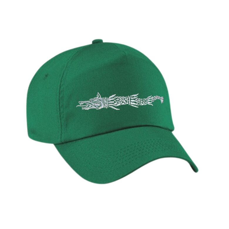 Șapcă cu broderie Lupul Dacic, verde, reglabilă